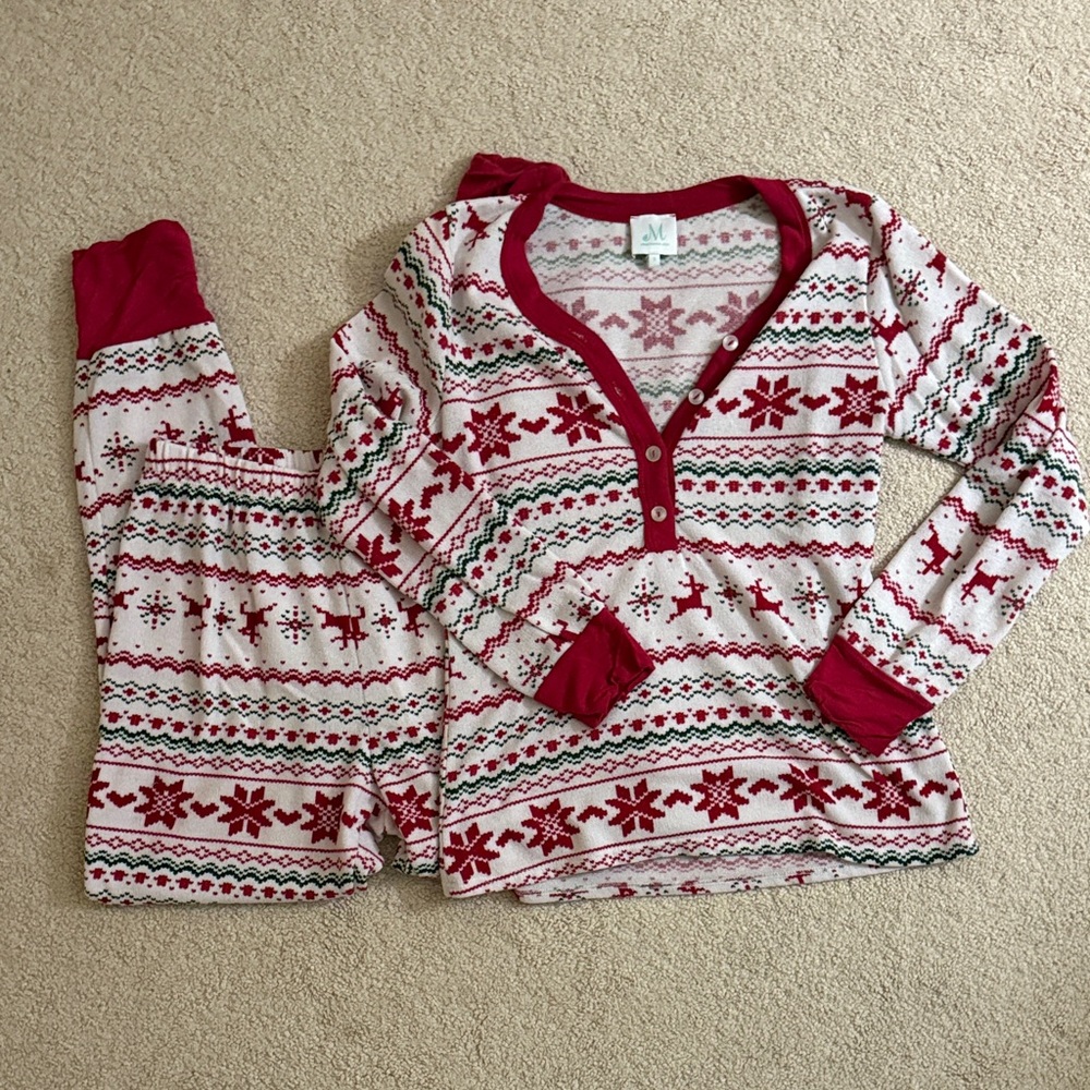 Festive Red and White Pajama Set